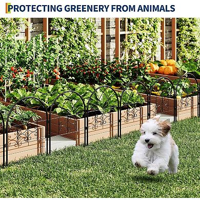 Garden Fence Panels, 26"x20" Metal No-Dig Border Fencing