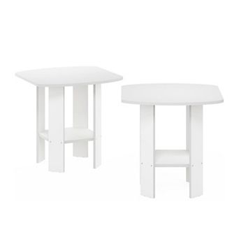 Furinno 2-Pack 15.51" x 15.5" x 17.52" Wood Nightstand Bedside Table with Drawer & Shelf