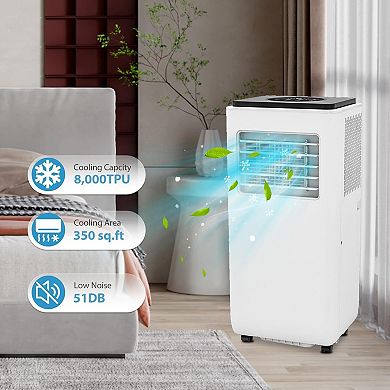 8000 BTU Portable Air Conditioner, Dehumidifier & Fan, Cools up to 350 Sq.Ft