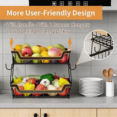 Splendid Frame 2 Tier Countertop Fruit Basket