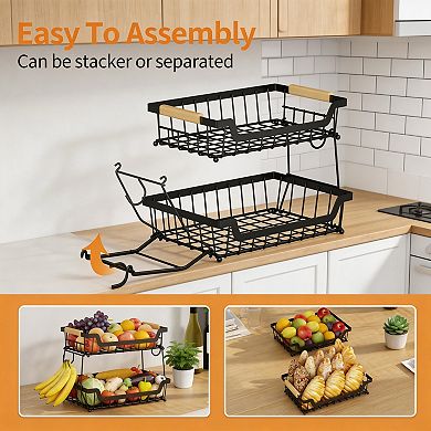 Splendid Frame 2 Tier Countertop Fruit Basket