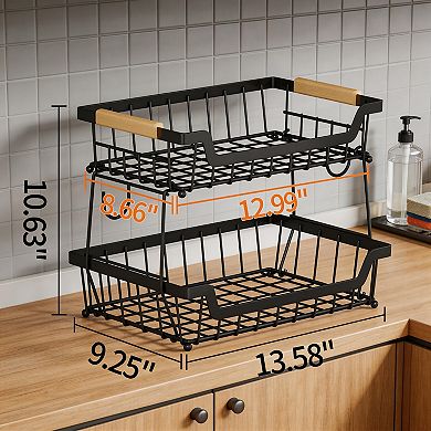 Splendid Frame 2 Tier Countertop Fruit Basket