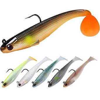 3.5",0.45oz Easy Catch Pre-rigged Soft Swimbaits Vibrating Action Bass Fishing Lures