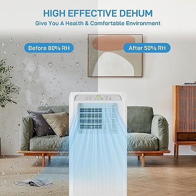 10,000 BTU Portable Air Conditioner for Rooms Up to 450 Sq.Ft, 3-in-1 Cooling AC with Dehumidifier
