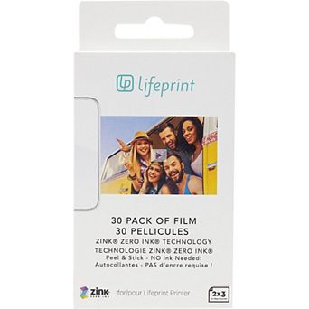 Lifeprint 30 Pack 2x3 Zero Ink Sticky Backed Film for AR Photo and Video Printer