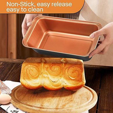 6-Piece Nonstick Bakeware Set, Stackable, Includes Cookie, Muffin, Cake & Loaf Pans