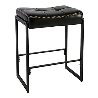 Adjustable Bar Stool with Padded Leather Seat&Footrest - Counter Height, Versatile for Kitchen, Bar