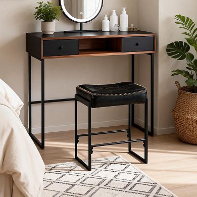Adjustable Bar Stool with Padded Leather Seat&Footrest - Counter Height, Versatile for Kitchen, Bar