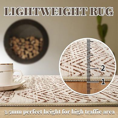 Moroccan Washable Entryway Runner Rug Non Slip Low Pile Floor Mat