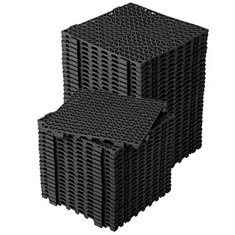 50 pc Interlocking PVC Drainage Tiles for Bathroom Kitchen, Soft Anti-Slip Floor Mat for Wet Areas