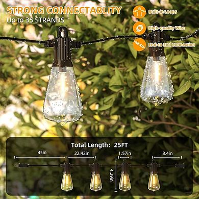 Outdoor LED String Lights, Waterproof Dimmable Shatterproof Edison Patio Lights