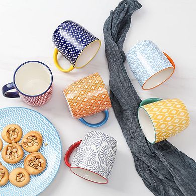 Ceramic Coffee Mugs With Handle Set Of 6— Mother's Day Gift