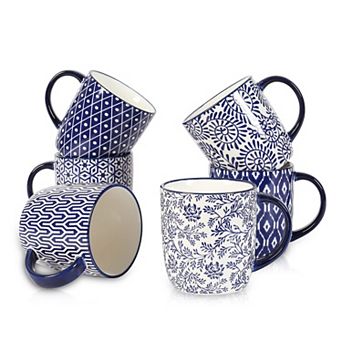 Ceramic Coffee Mugs With Handle Set Of 6— Mother's Day Gift