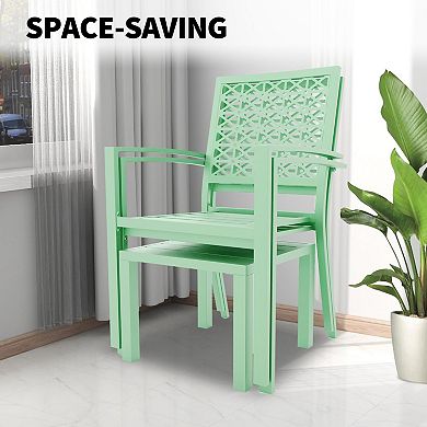 3-Piece Patio Bistro Set, Small Outdoor Table with 2 Chairs for Balcony, Deck, Backyard