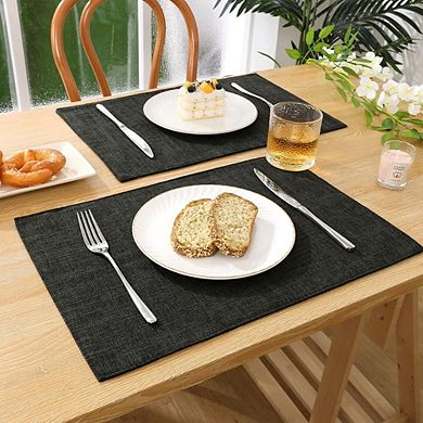 Cotton Linen Placemats Thickened Heat-Resistant Non-Slip Washable Set of 4