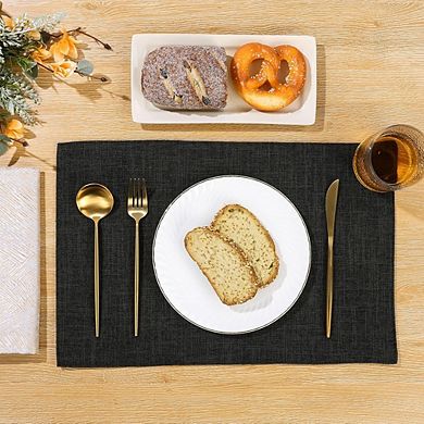 Cotton Linen Placemats Thickened Heat-Resistant Non-Slip Washable Set of 4