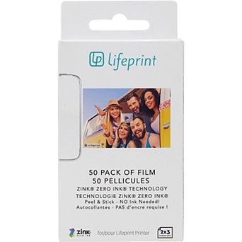 Lifeprint 50 Pack 2x3 Zero Ink Sticky Backed Film for AR Photo and Video Printer