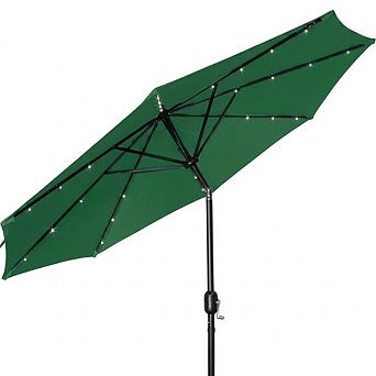 9Ft Patio Umbrella, Tilt Adjustable Outdoor Table Umbrella with Iron Ribs for Garden