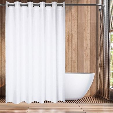 No Hook Waterproof PEVA Shower Curtain or Liner Hotel Grade Set