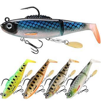 3.5"-0.6oz Easy Catch Pre-rigged Soft Lures Vibrating Swim Action Bass Fishing