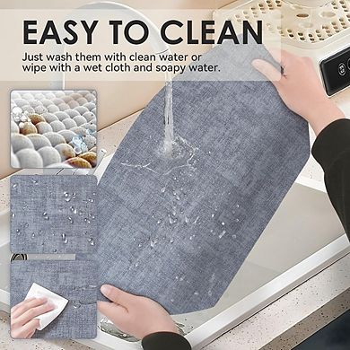 Round Faux Leather Placemats Set of 4, Heat-Resistant Wipeable Table Mats