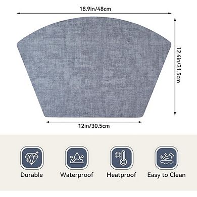 Round Faux Leather Placemats Set of 4, Heat-Resistant Wipeable Table Mats