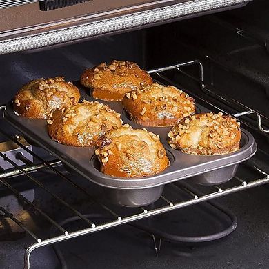 2-Pack 6-Cup Muffin Pan Set, Nonstick Carbon Steel Cupcake & Cheesecake Pans