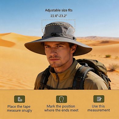 Kaelin Home Wide Brim Sun Hats UPF50+ Waterproof Breathable Bucket Hat