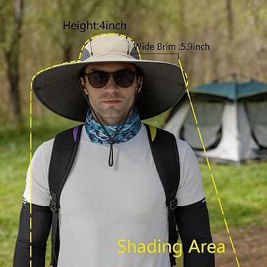 Kaelin Home Wide Brim Sun Hats UPF50+ Waterproof Breathable Bucket Hat