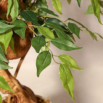 Artificial Ficus Tree, Realistic Silk Plant in White Pot, Indoor Decor for Home Office