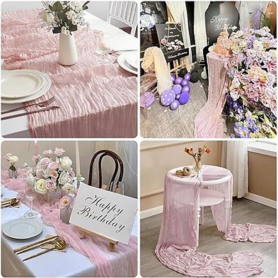 Soft Gauze Cheesecloth Table Runner, Decorative for Weddings & Parties