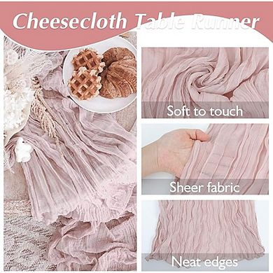 Soft Gauze Cheesecloth Table Runner, Decorative for Weddings & Parties