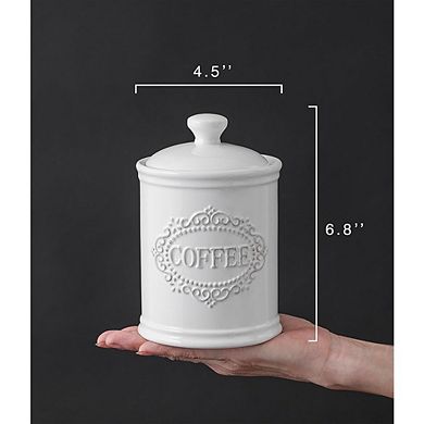 Ceramic Kitchen Canister Set with Airtight Lids, Coffee Sugar Storage Jars