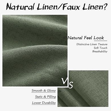 Linen Curtains 2 Panels, Light Filtering, Semi-Sheer Drapes