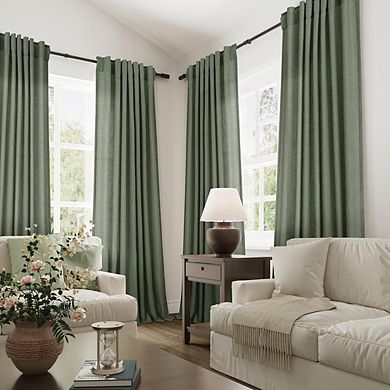 Linen Curtains 2 Panels, Light Filtering, Semi-Sheer Drapes