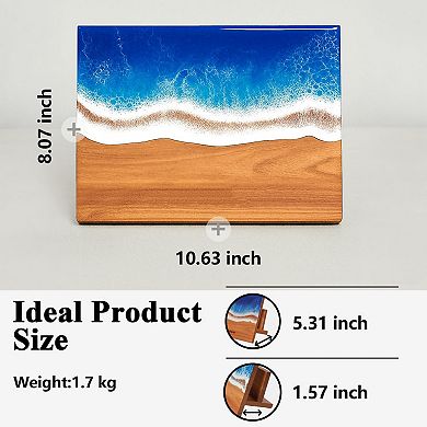 Acacia Wood Freestanding Magnetic Knife Holder with Cutting Board Storage, Kitchen Knife Stand