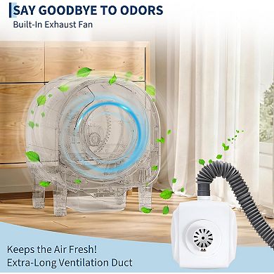 Self-Cleaning Cat Litter Box, Automatic Smart with Large Capacity, WiFi App Control & Safety Sensors
