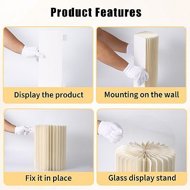 3PCS Cylinder Stands, 3-Tier Roman Column Stand Set, Round Foldable Cylinder Pedestal Stand