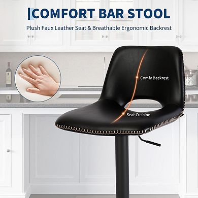Bar Stools Set of 2,Modern Heavy Duty Bar Chairs with Height Adjustable Mechanism