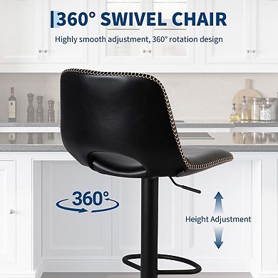 Bar Stools Set of 2,Modern Heavy Duty Bar Chairs with Height Adjustable Mechanism