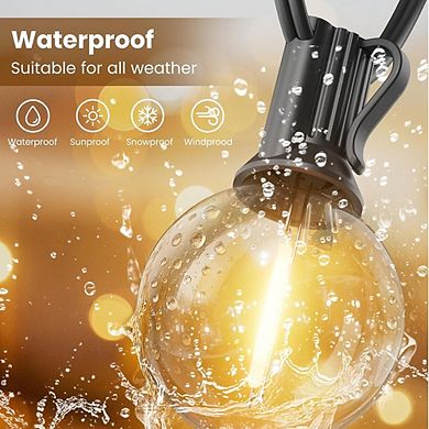 Outdoor LED String Lights, Shatterproof Waterproof Connectable Globe Patio Lights