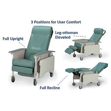 Invacare Deluxe Three Position Recliner, 19in Seat, 250lb Capacity