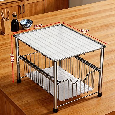 Splendid Frame Sink Organizer with Sliding Basket