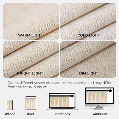 Linen Pinch Pleated Curtains, Light Filtering Back Tab Drapes