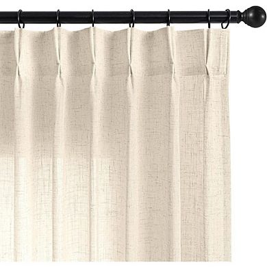 Linen Pinch Pleated Curtains, Light Filtering Back Tab Drapes