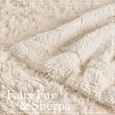 Soft Fluffy Sherpa Throw Blanket, Cozy Warm Decorative Bedroom Blanket