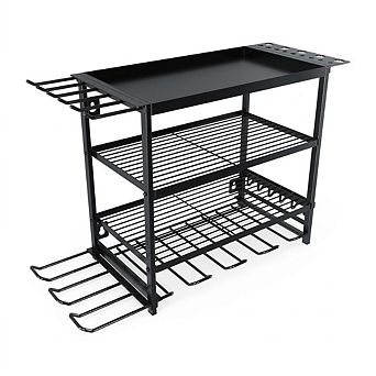 Power Tool Organizer Wall Mount, 4-Layer Heavy Duty Metal Drill Holder Garage Rack