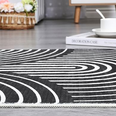 8*10 Washable Area Rugs Modern Print Non Shedding Stain Resistant Carpet