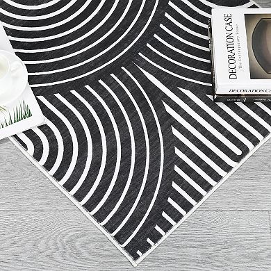 8*10 Washable Area Rugs Modern Print Non Shedding Stain Resistant Carpet