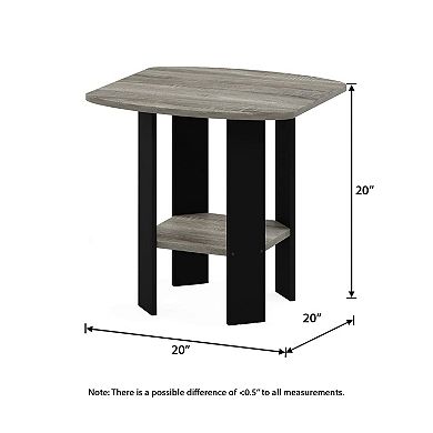Furinno 2-Pack 15.51" x 15.5" x 17.52" Wood Nightstand Bedside Table with Drawer & Shelf